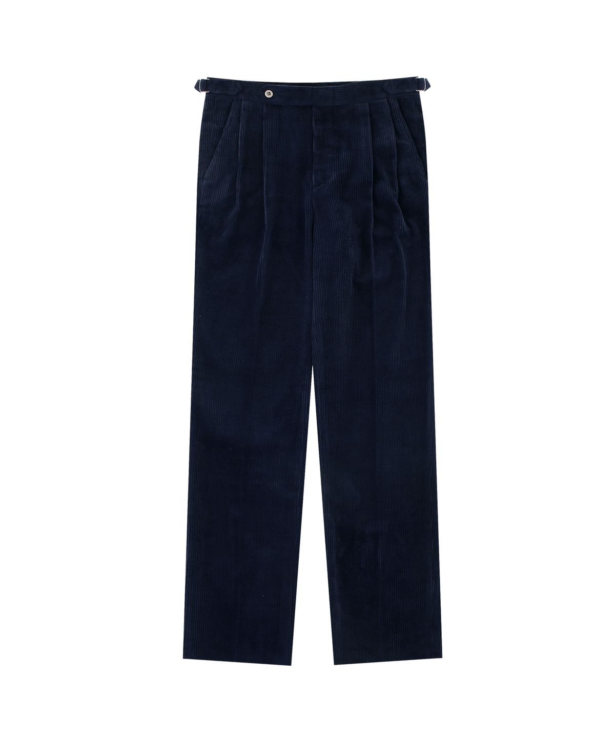 벨리프(BELLIEF) Corduroy adjust 2Pleats relaxed Trousers (Navy)