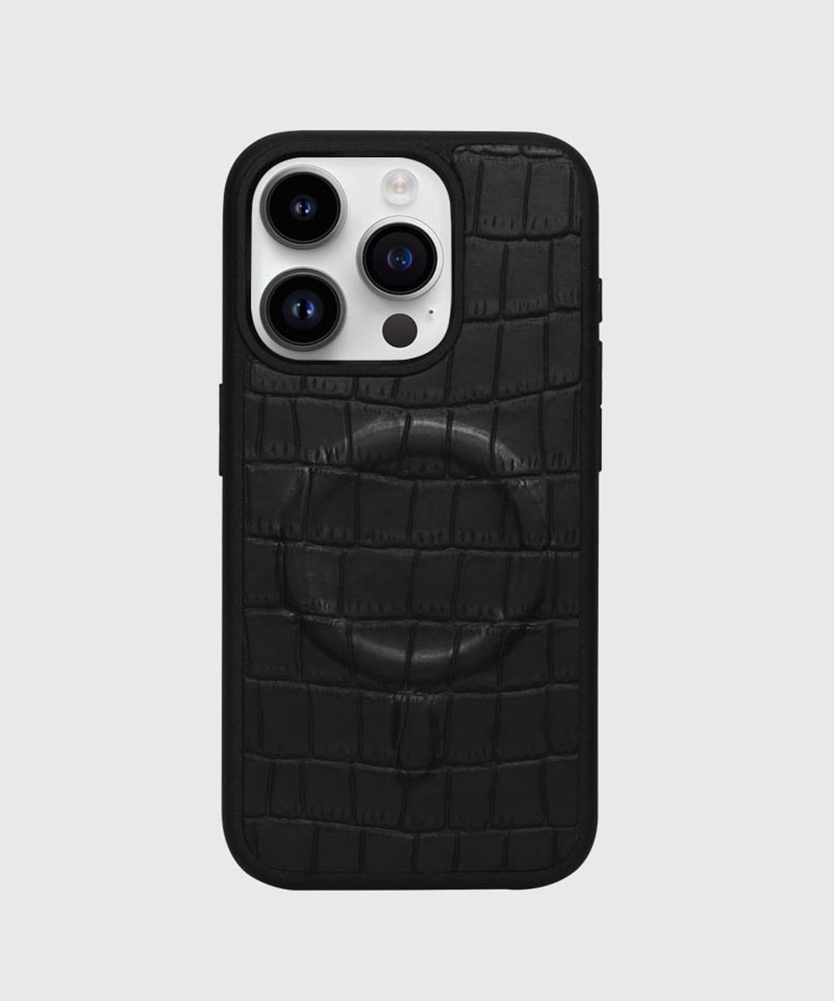 마뜨(MATT) [Crocodile Black] 소가죽 맥세이프 카드 수납 범퍼케이스 P85413