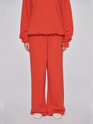 Red wide pants