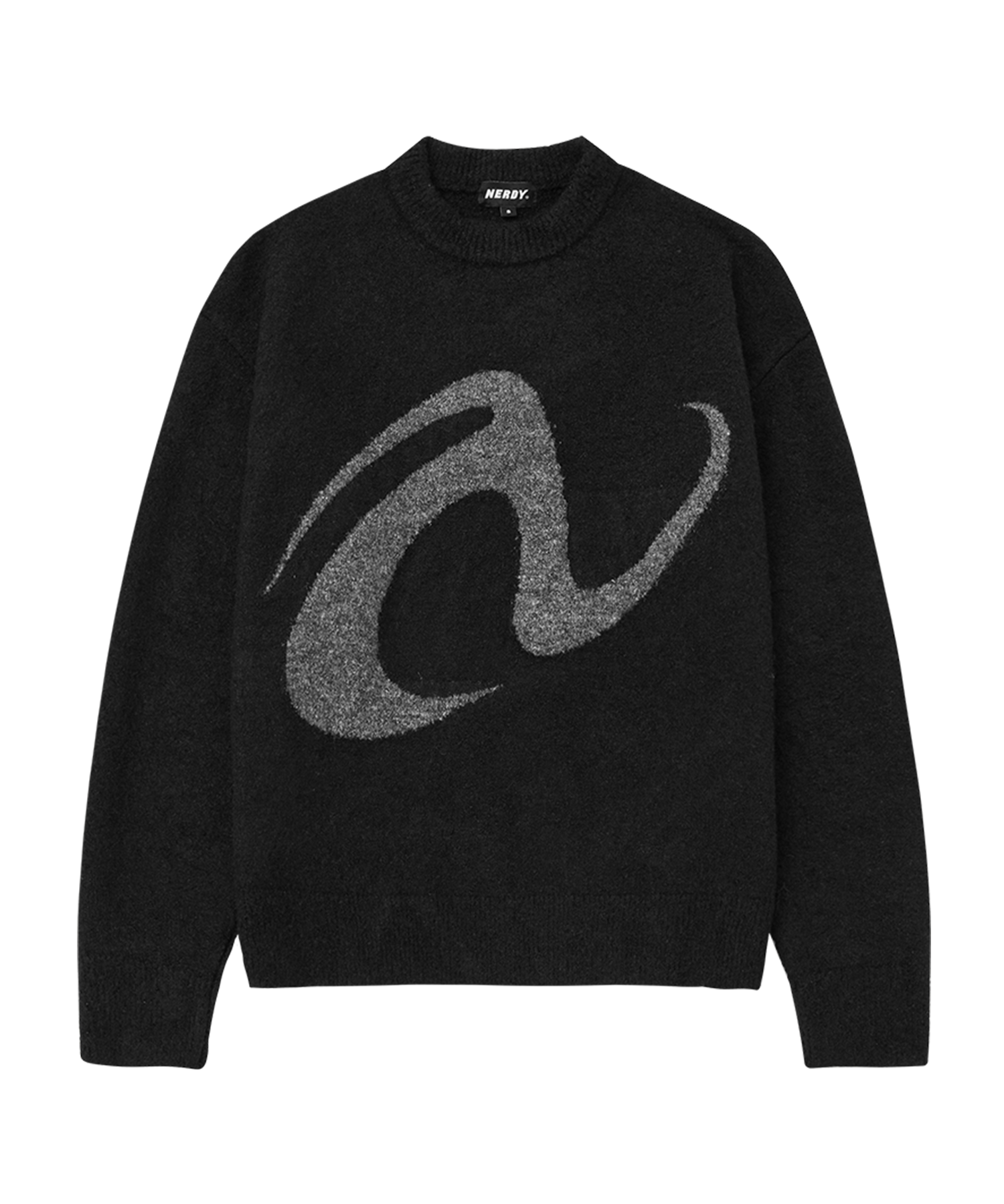MUSINSA | NERDY Pinwheel Crewneck Sweater Black