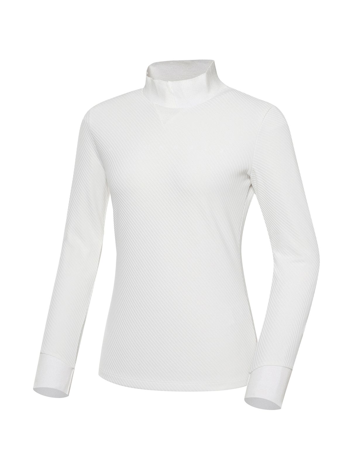 와이드앵글(WIDEANGLE) CO 사선 하이넥 티셔츠 L_Off White