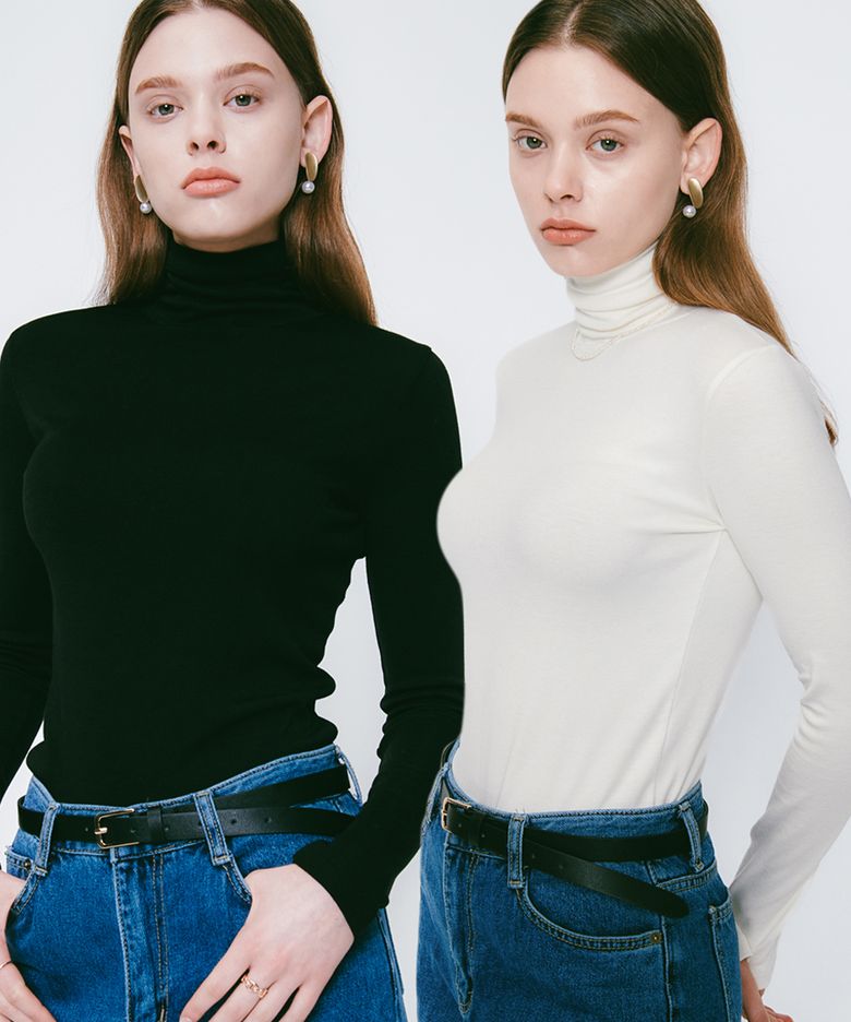 [SET] Lossy Turtle Neck Pola Knit