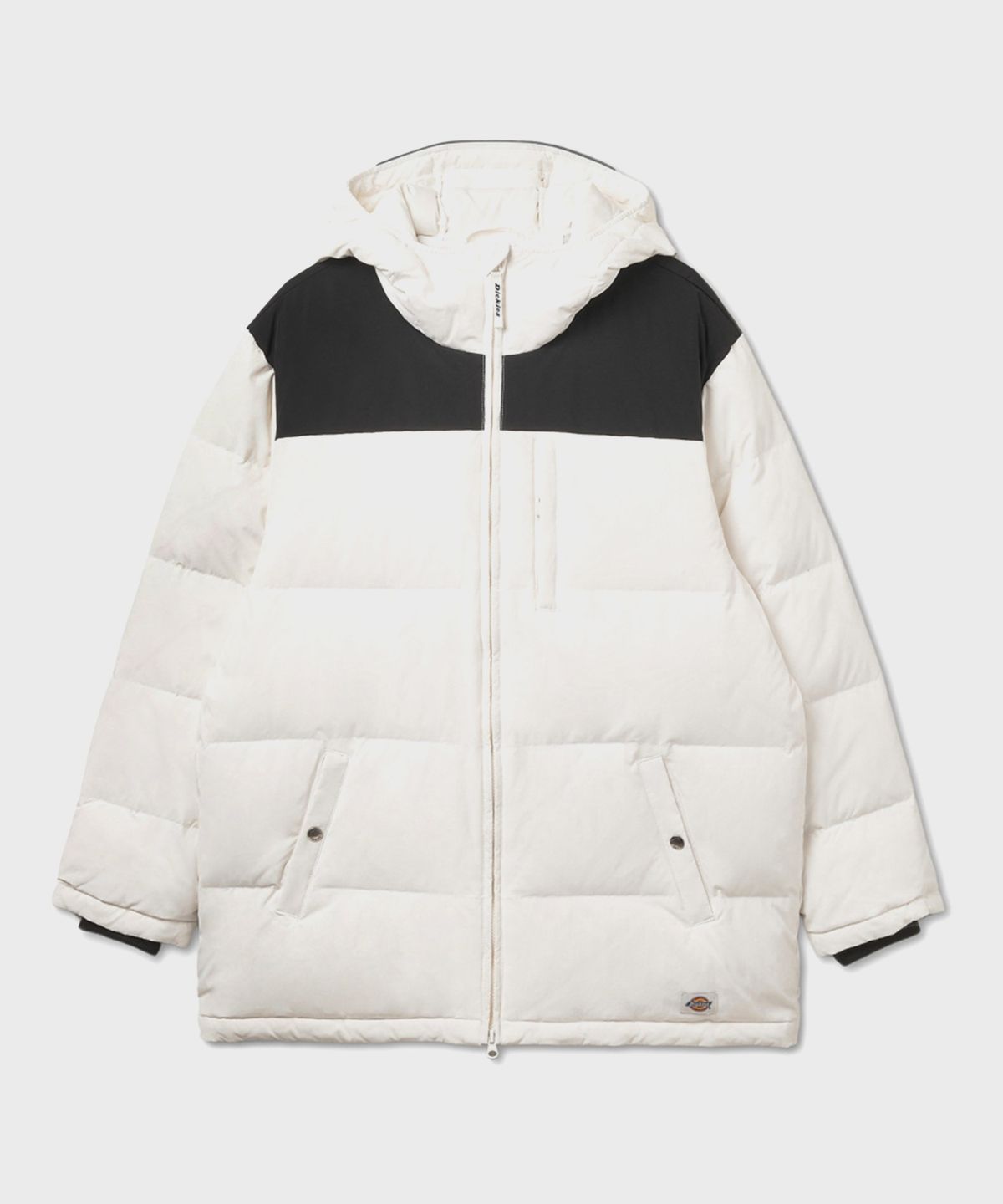 디키즈(DICKIES) 릴렉스드 컬러 블록 패딩 재킷 Snow White