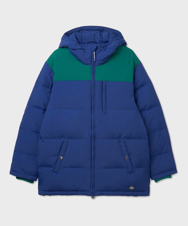 릴렉스드 컬러 블록 패딩 재킷 Sodalite Blue