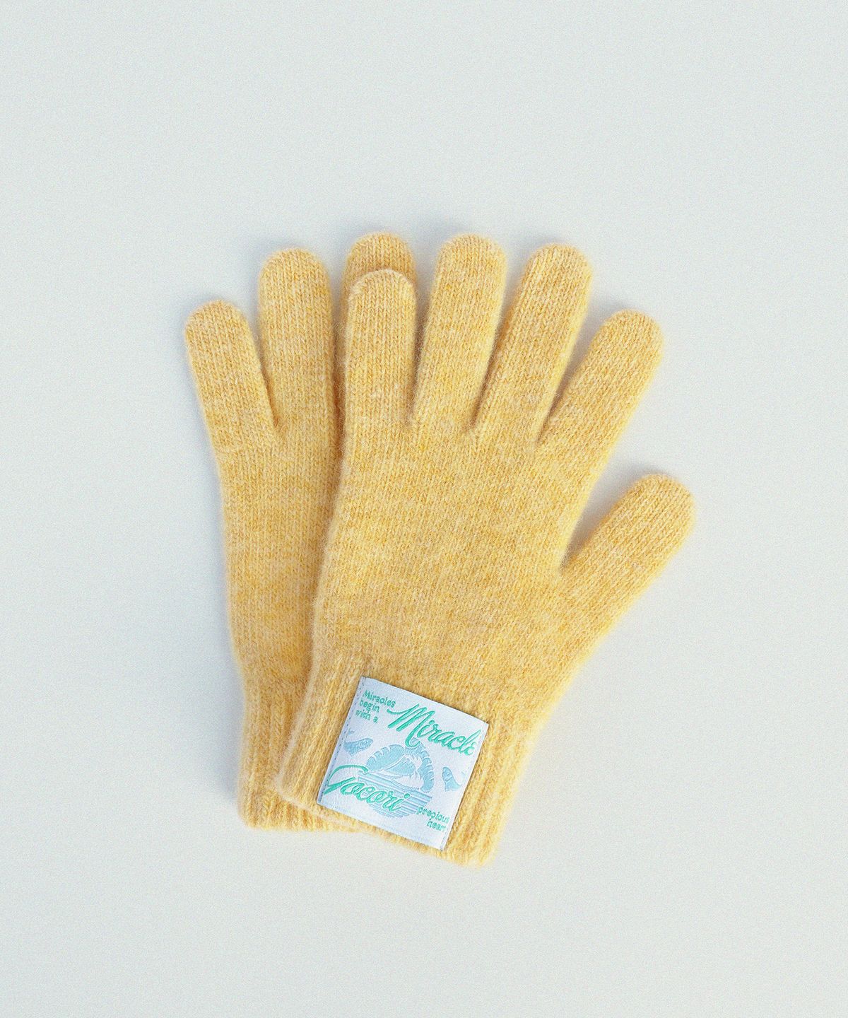 고코리(GOCORI) SHORT KNIT GLOVES - YELLOW 울장갑 니트장갑
