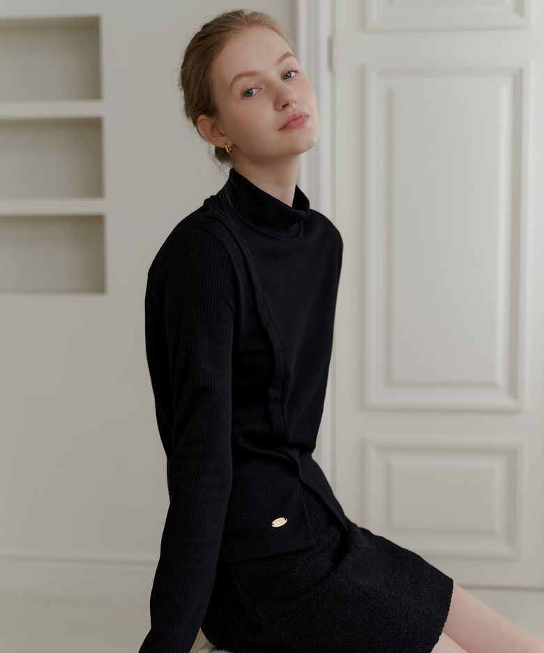 SLIM TURTLENECK T-SHIRT_BLACK