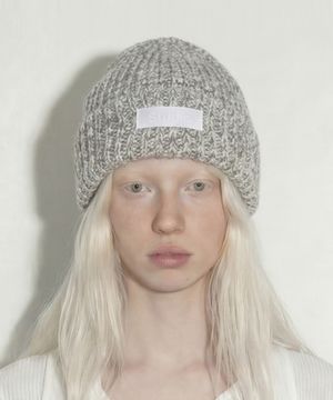 겨울 롱비니 FLOW BEANIE / CROSS WAVE WOOL / GREY