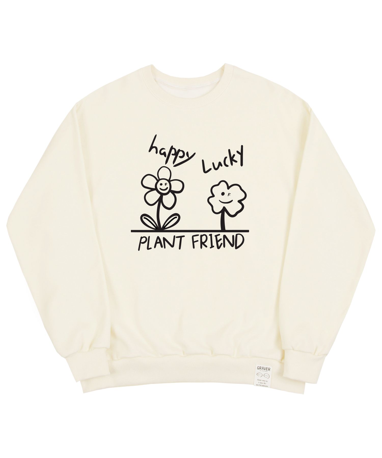 [GRAVER]★DRAWING HAPPY LUCKY SMILE SWEATSHIRT MUSINSA | GRAVER [UNISEX] Drawing Happy Lucky Smile
