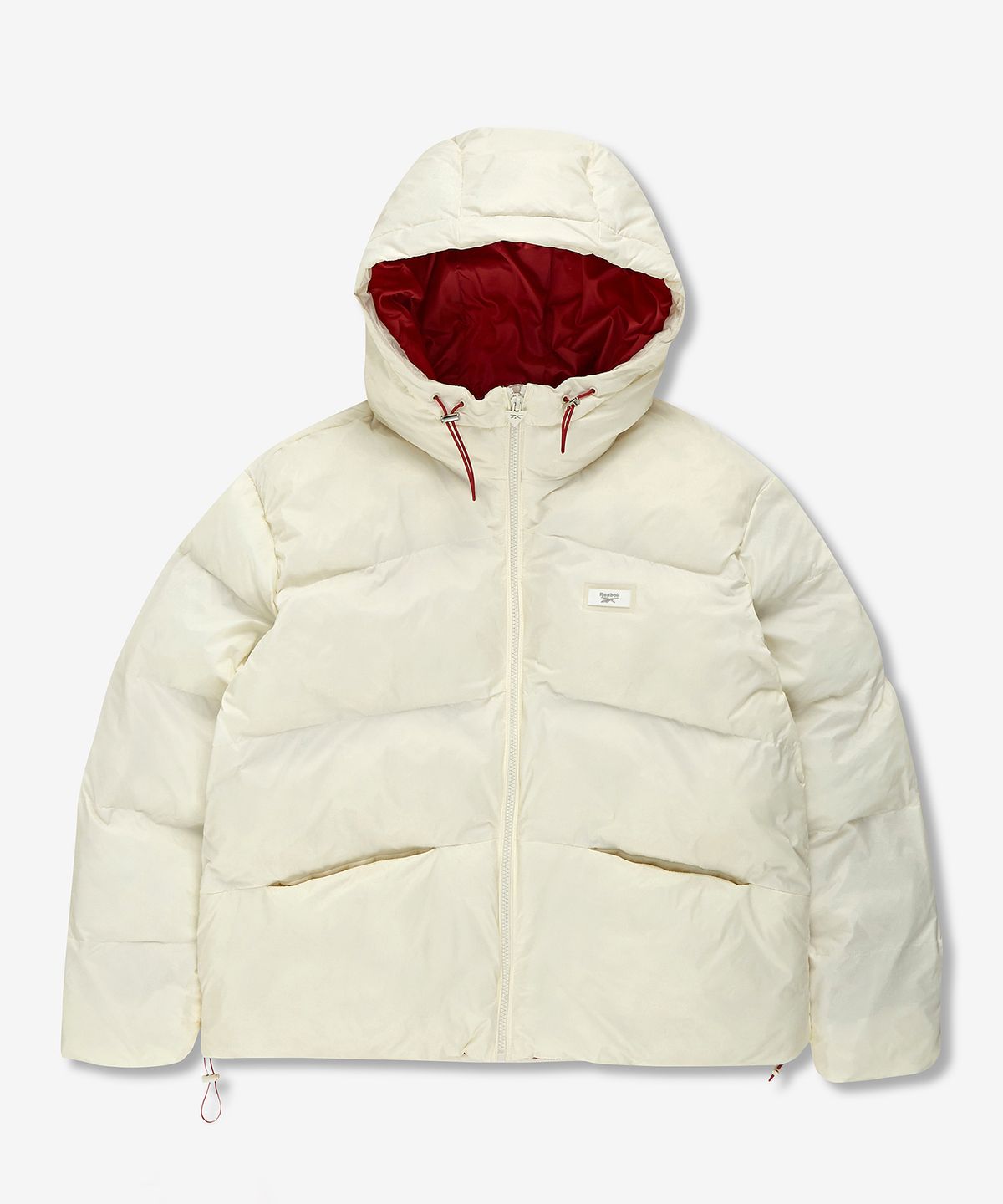 리복(REEBOK) 스몰 와펜 후드 숏 푸퍼(W) - 크림