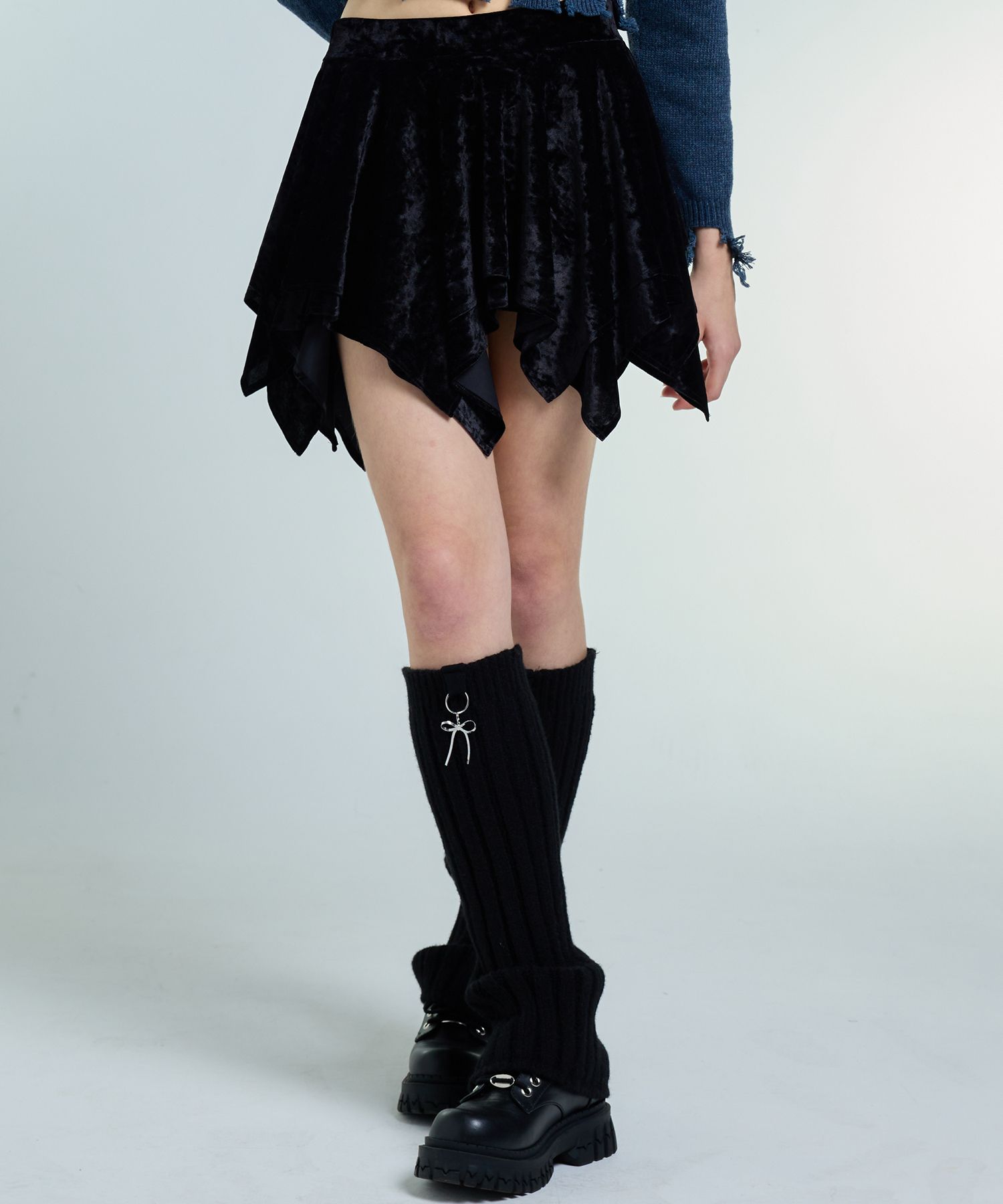 ★LUV IS TRUE ★ AM VELVET SKIRT MUSINSA | LUV IS TRUE AM VELVET SKIRT(BLACK)