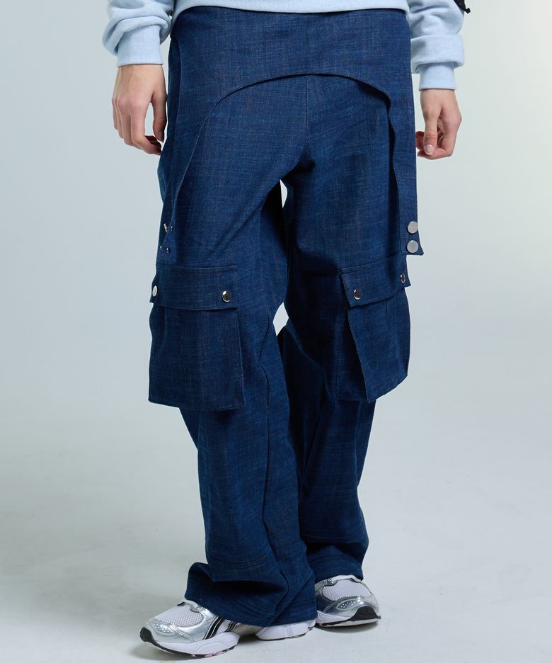 AM ZIPPER PANTS(BLUE)