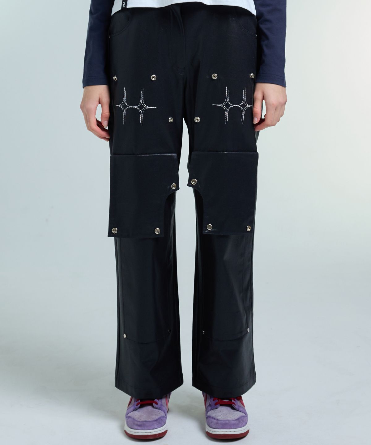 러브이즈트루(LUVISTRUE) AM SNAP PANTS(BLACK)