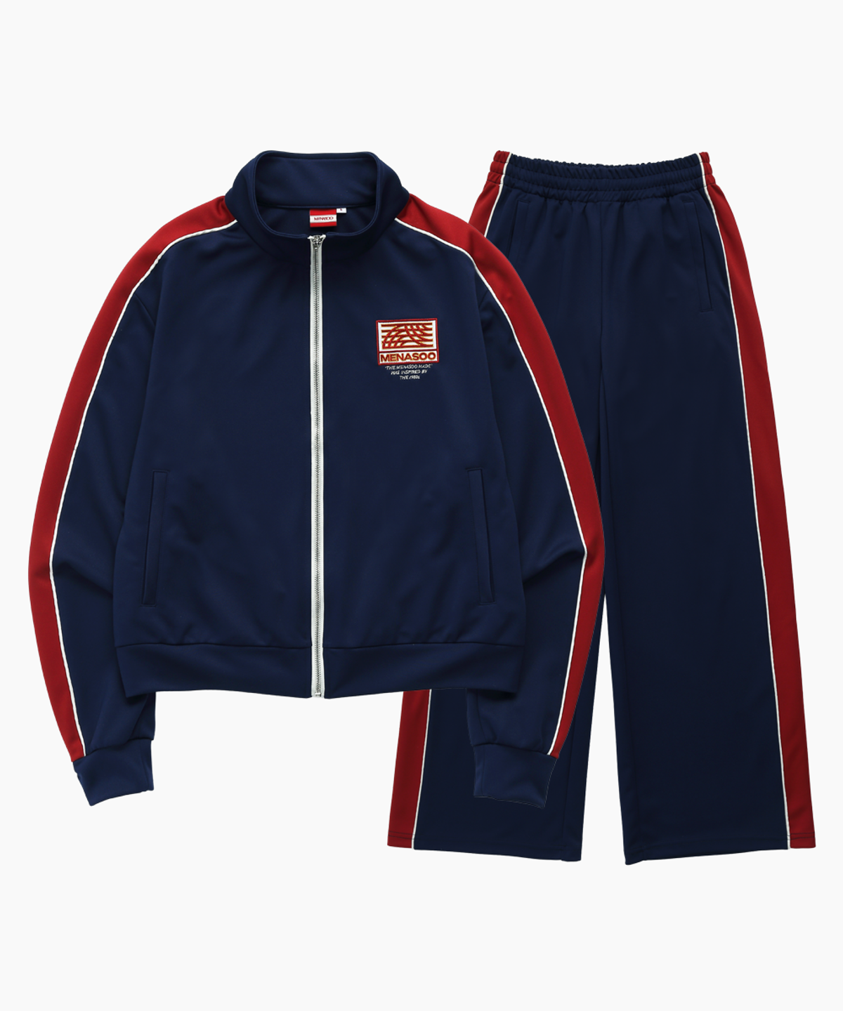 미나수(MENASOO) SIDELINE POINT TRACK PANT SET_NV