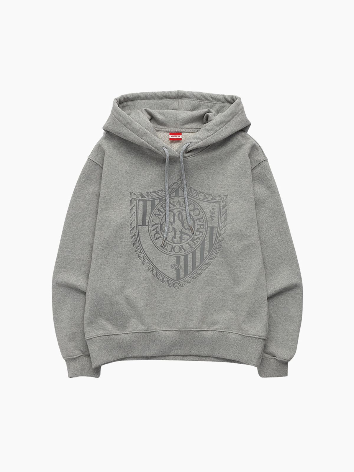 미나수(MENASOO) CLASSIC EMBLEM HOODIE_GRAY