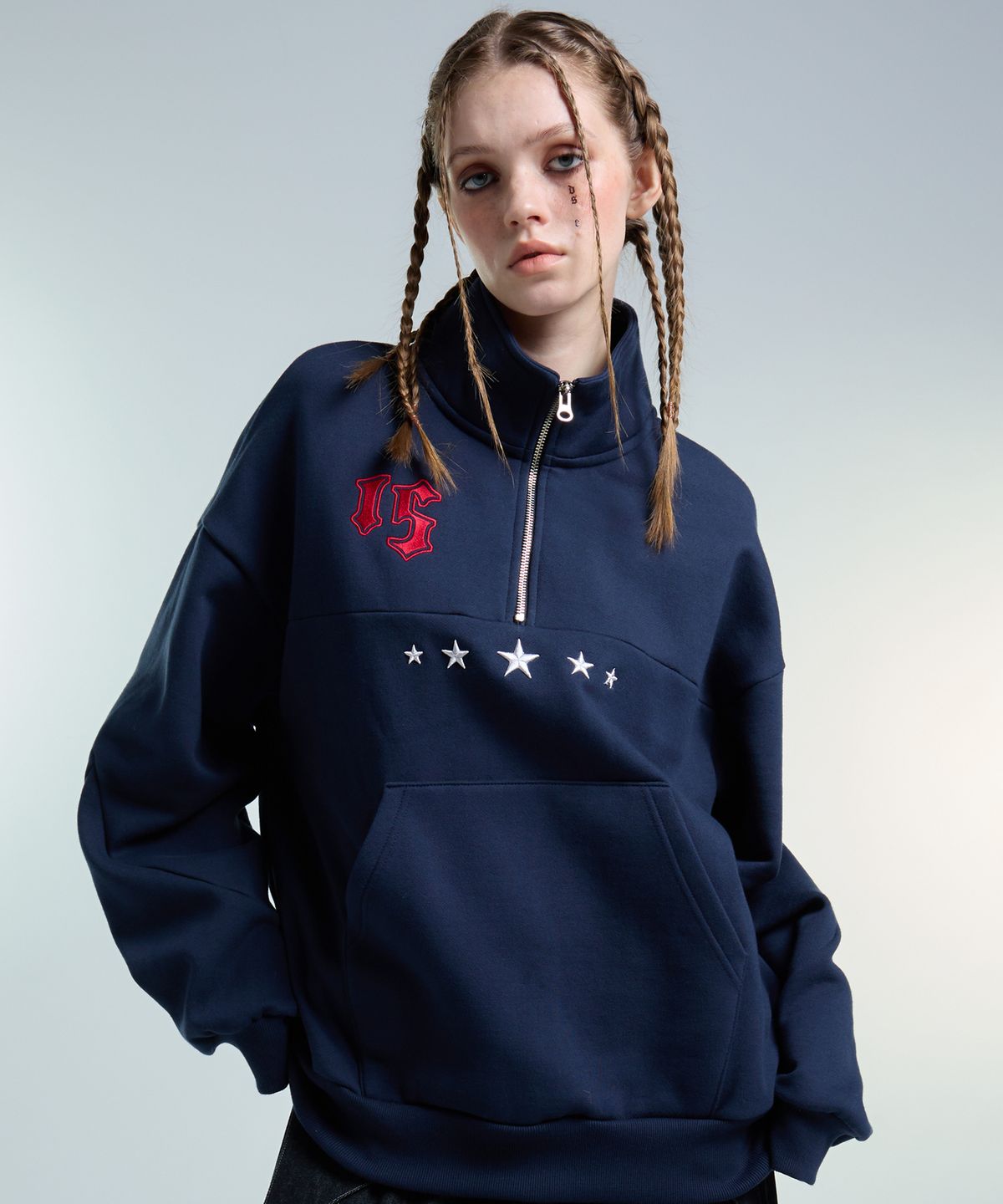 러브이즈트루(LUVISTRUE) AM HALF ZIP UP MTM(NAVY)