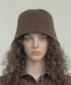 겨울 니트 버킷햇 STAND BUCKET / STRIPE KNIT / M BROWN