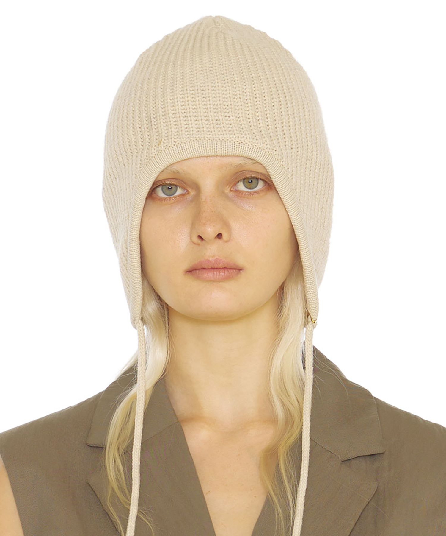 MUSINSA UNDERCONTROL STUDIO STRING EAR FLAP BEANIE CASH MIX