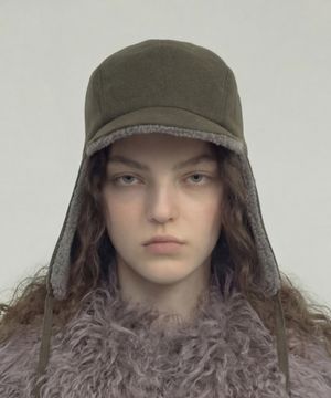 겨울 양면 털모자 TRAPPER HAT / REVERSE FUR / FLANNEL OLIVE