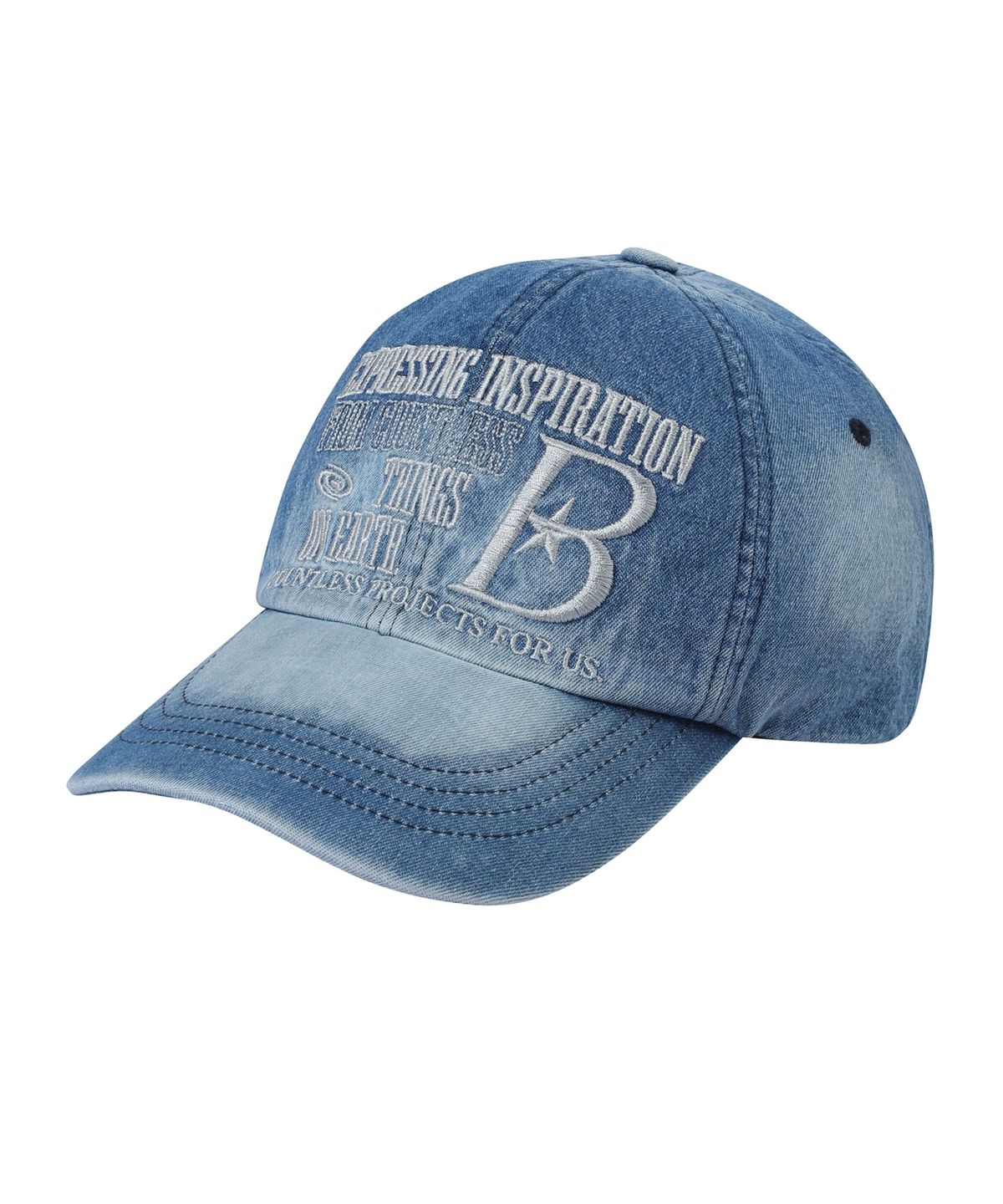 바우프(BAUF) B LOGO 데님 볼캡 [워시드 화이트]