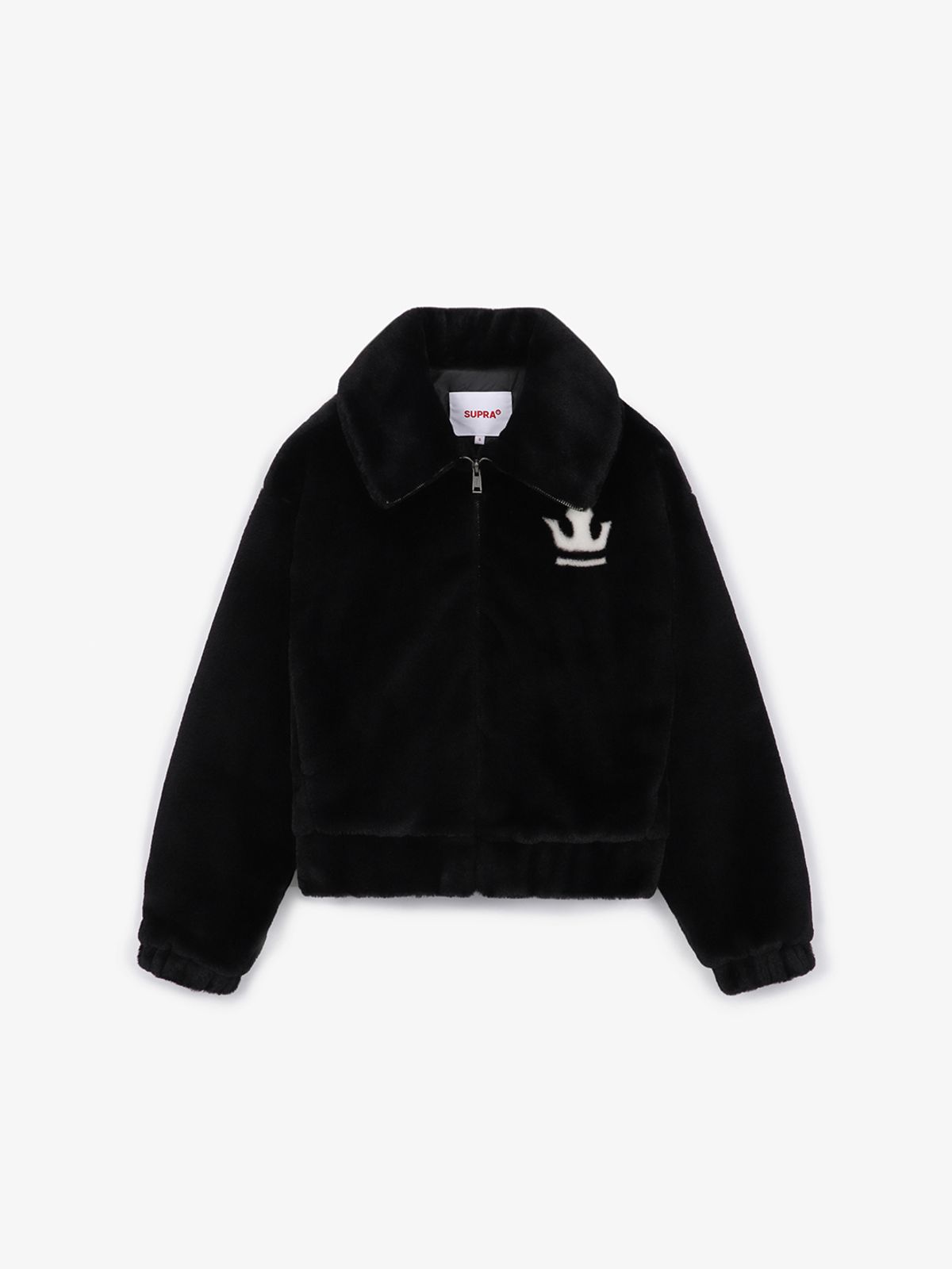 수프라(SUPRA) 페스티벌 여성 크롭 인조 퍼 자켓(BLACK)
