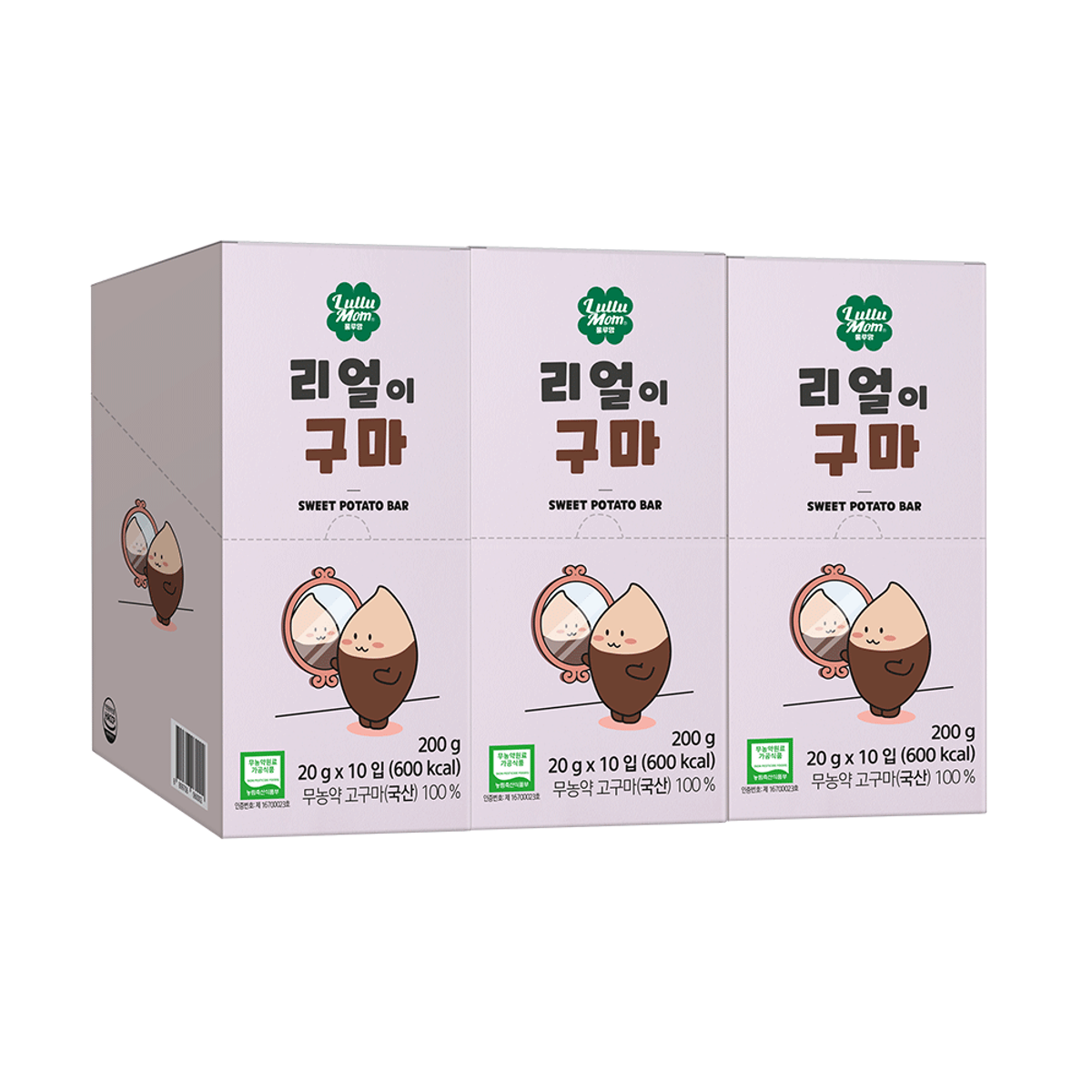룰루맘(LULLUMOM) 100% 무농약 고구마 리얼이구마(20g X 10입) 3박스