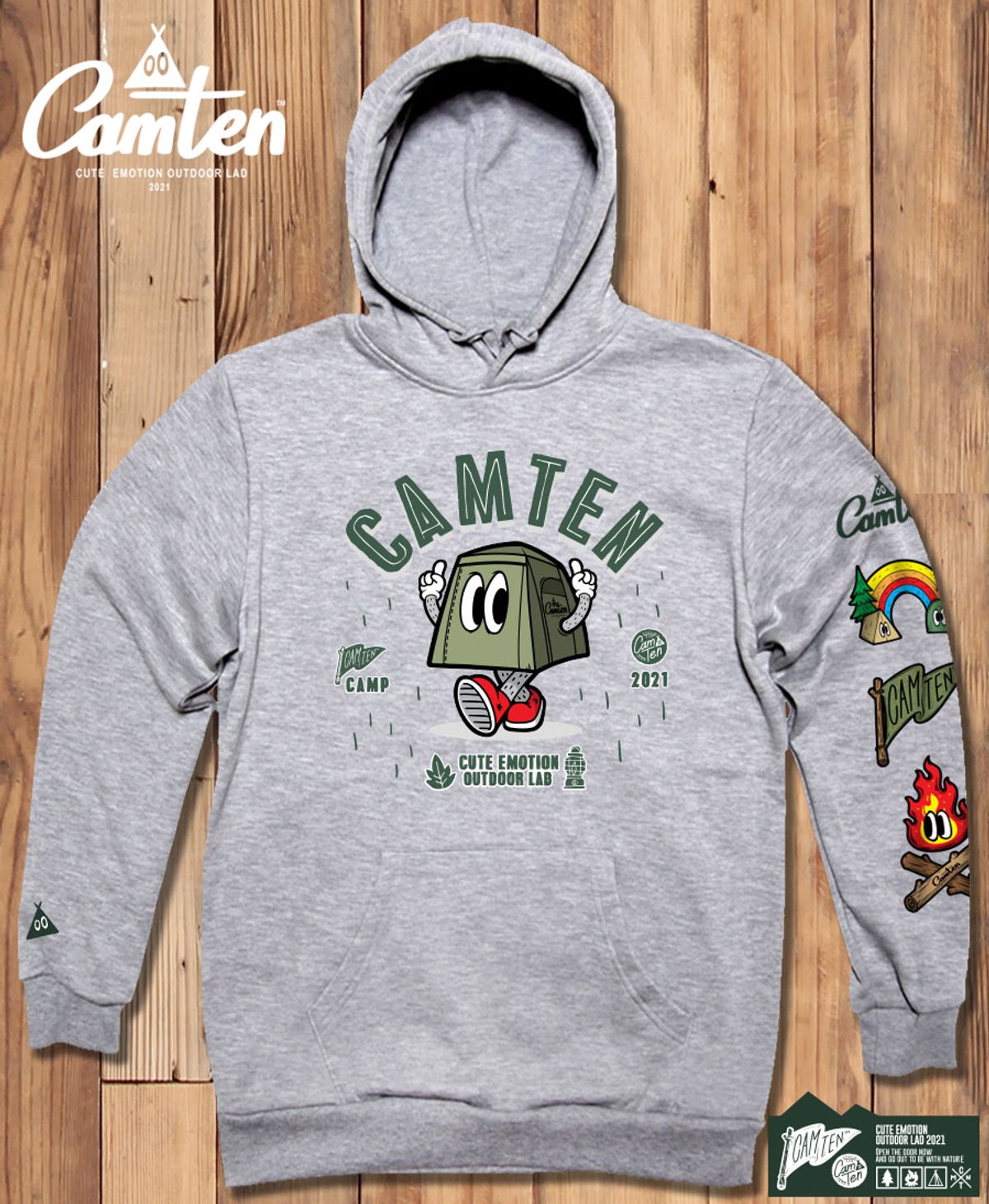 돌돌(DOLDOL) Camten-hoody-58 감성 캠핑 브랜드 캠텐 캐릭터 그래픽 후드티 후드 후디