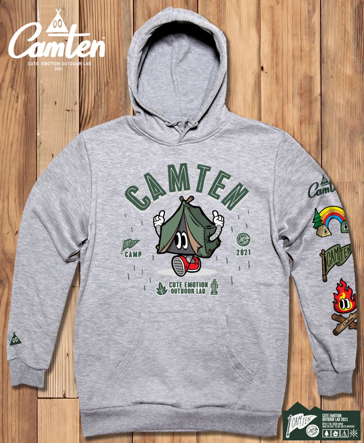 돌돌(DOLDOL) Camten-hoody-59 감성 캠핑 브랜드 캠텐 캐릭터 그래픽 후드티 후드 후디