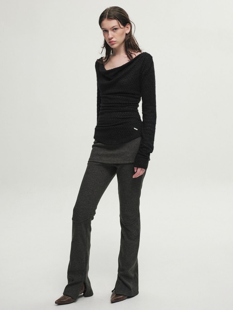 ★NACHE★ MIXED LAYERED SKIRT PANTS MUSINSA | NACHE MIXED LAYERED SKIRT PANTS BLACK
