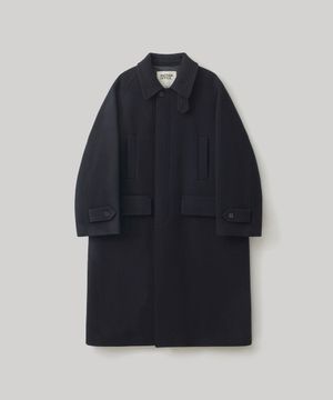 Voyager Bold Balmacaan Coat (Dark Navy)