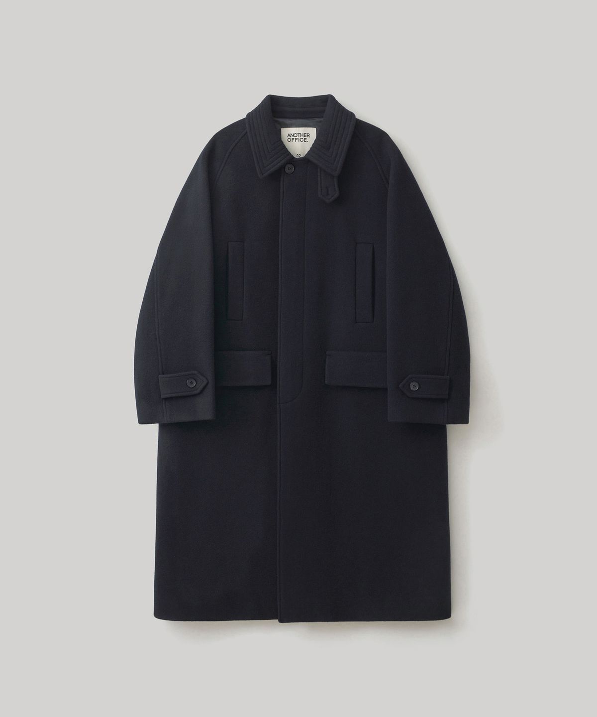 어나더 오피스(ANOTHER OFFICE) Voyager Bold Balmacaan Coat (Dark Navy)