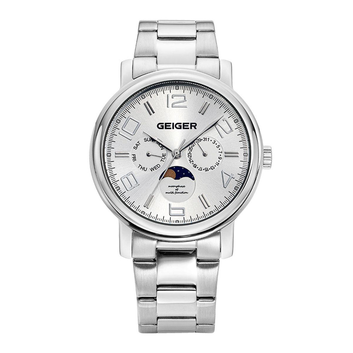 가이거(GEIGER) GE8026WS_M 남성 문페이즈 메탈시계