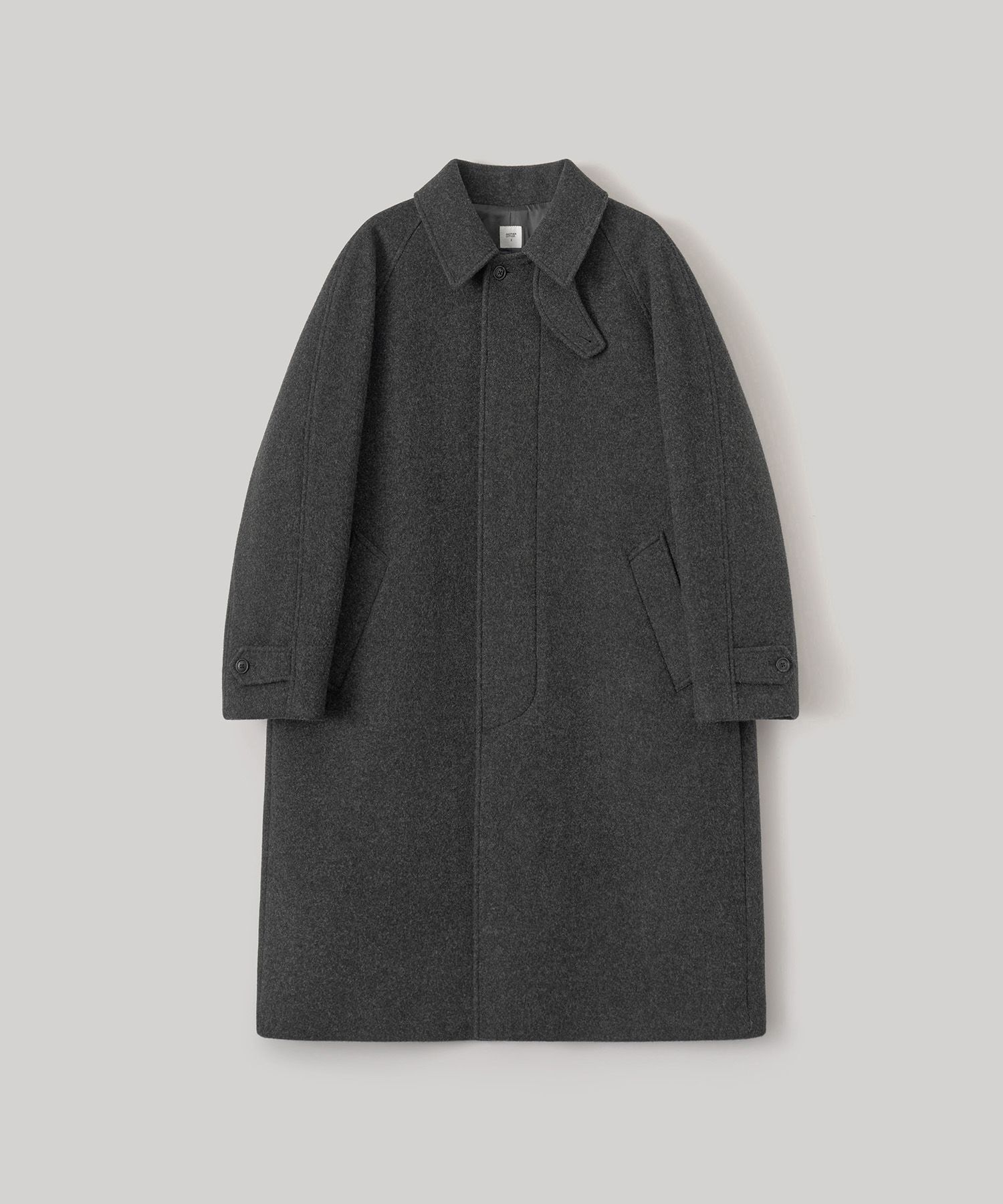 MUSINSA | ANOTHER OFFICE Legacy Balmacaan Coat (Heather Charcoal)