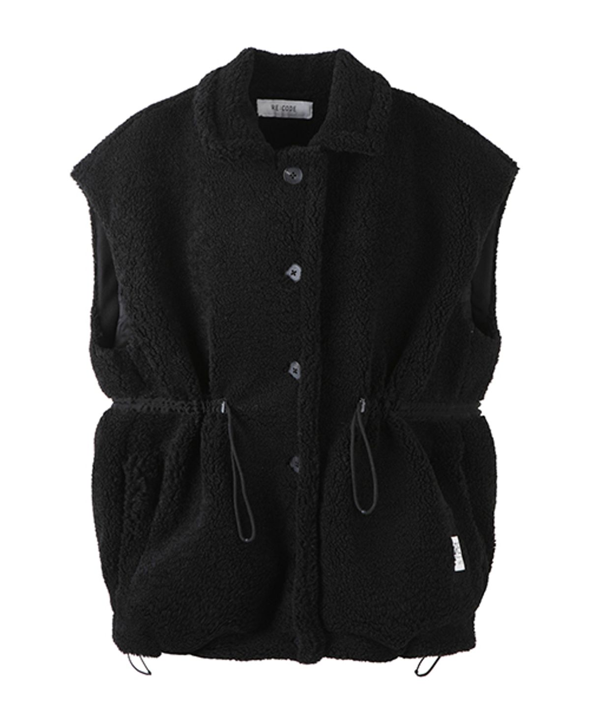 래코드(RECODE) Over Sized Shearing Vest_RQVAW23534BKX