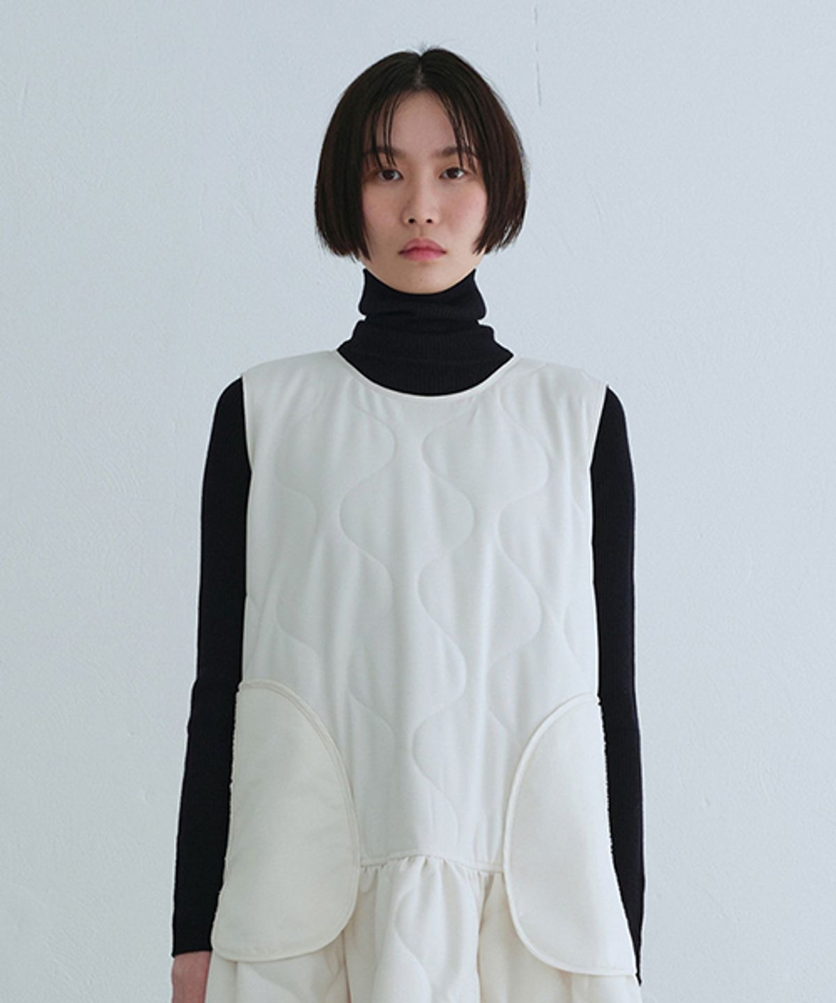 래코드(RECODE) Quilting Voluminous Dress_RQDAW23541IVX