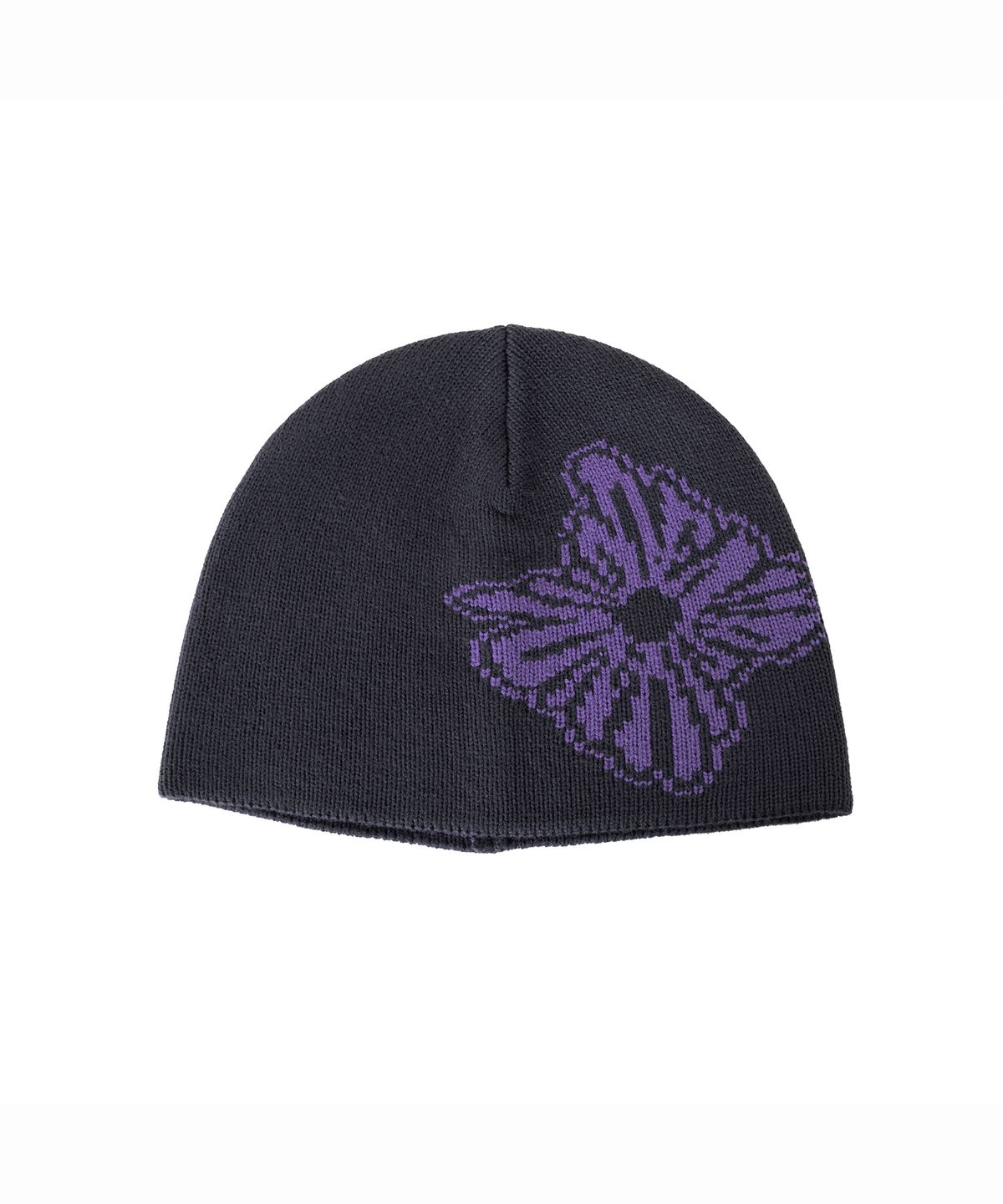 히든비하인드(HIDDEN BEHIND) FLOWER JACQUARD BEANIE (CHARCOAL)