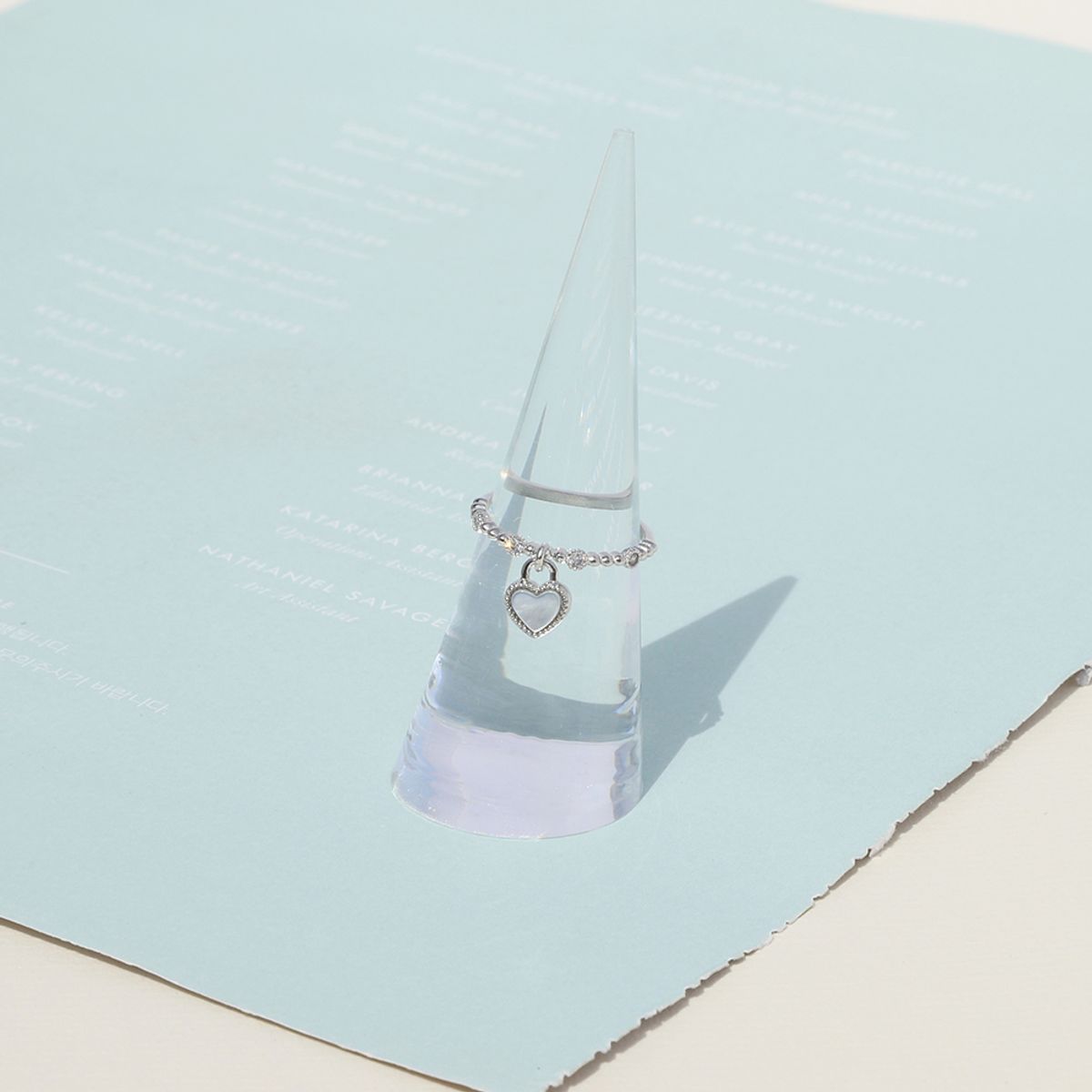 폴브리알(PAUL BRIAL) 하트 자개 반지 PYSR0192 11호
