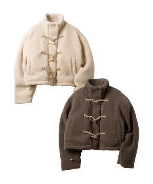 오버핏 하이넥 더플 플리스 퀼팅 자켓 점퍼 _2COLOR