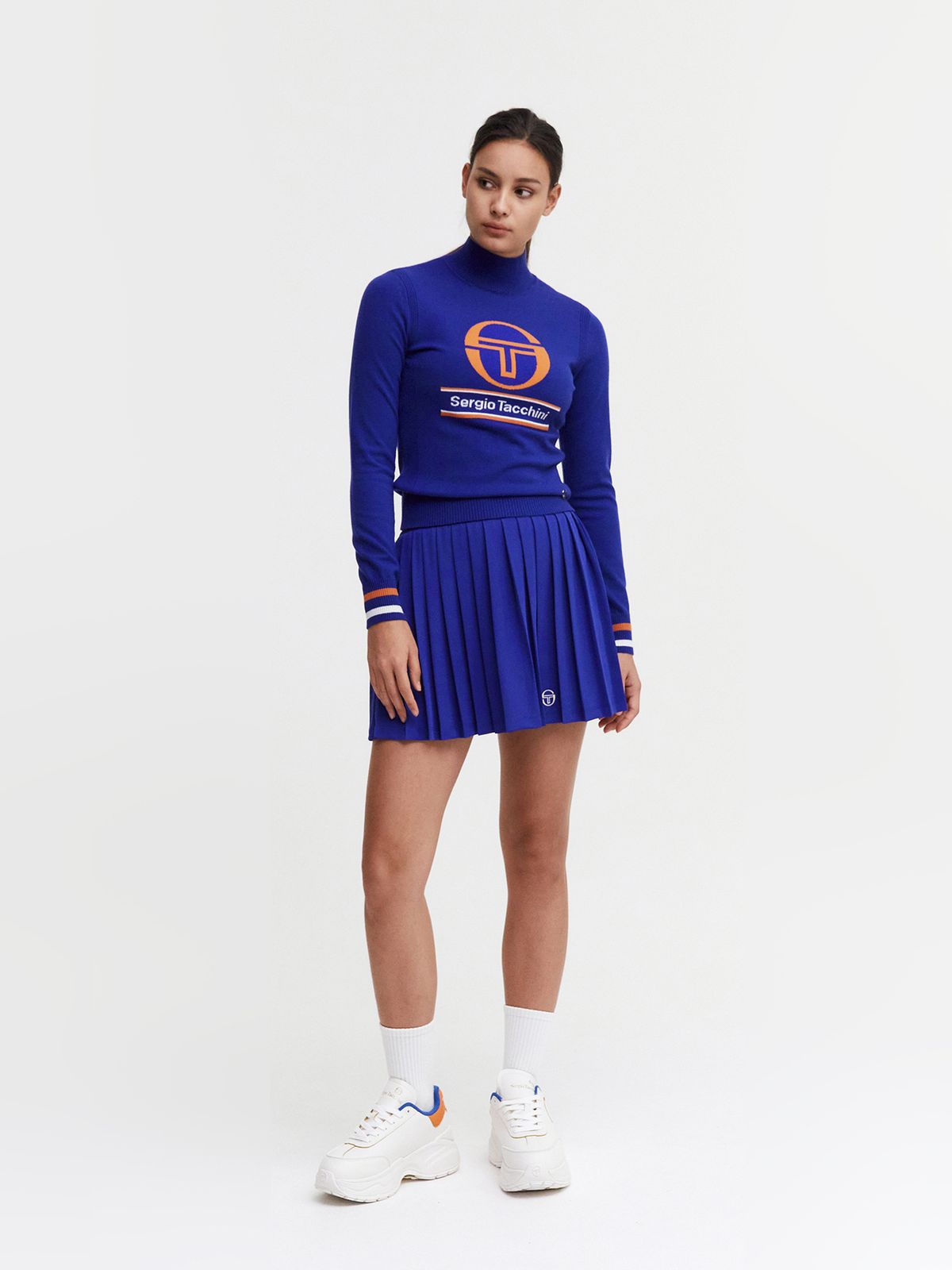 세르지오 타키니(SERGIO TACCHINI) W 리조트 울 로고 스웨터 풀오버 (D.Blue)