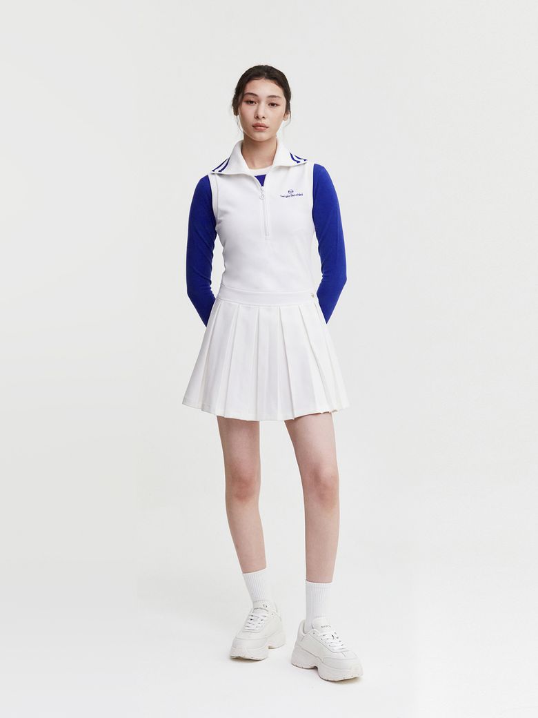 W 리조트 하이넥 슬리브리스 드레스 (White)