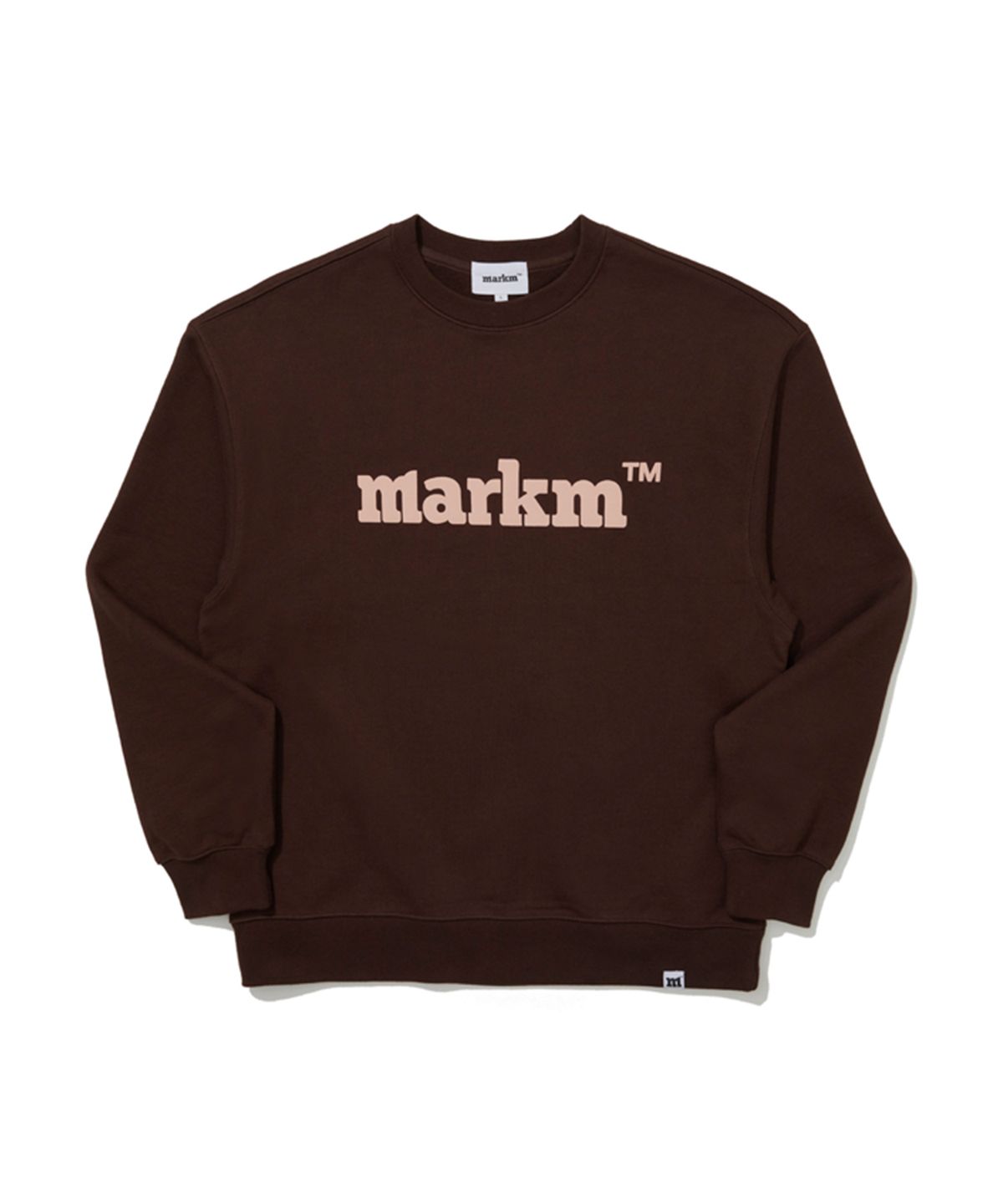 마크엠(MARKM) MARKM BASIC LOGO CREW NECK SWEAT BROWN