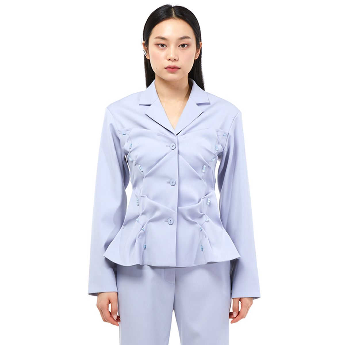 킴지수(KIMZISU) DOZI - Beaded Slim Jacket _ Sky Blue