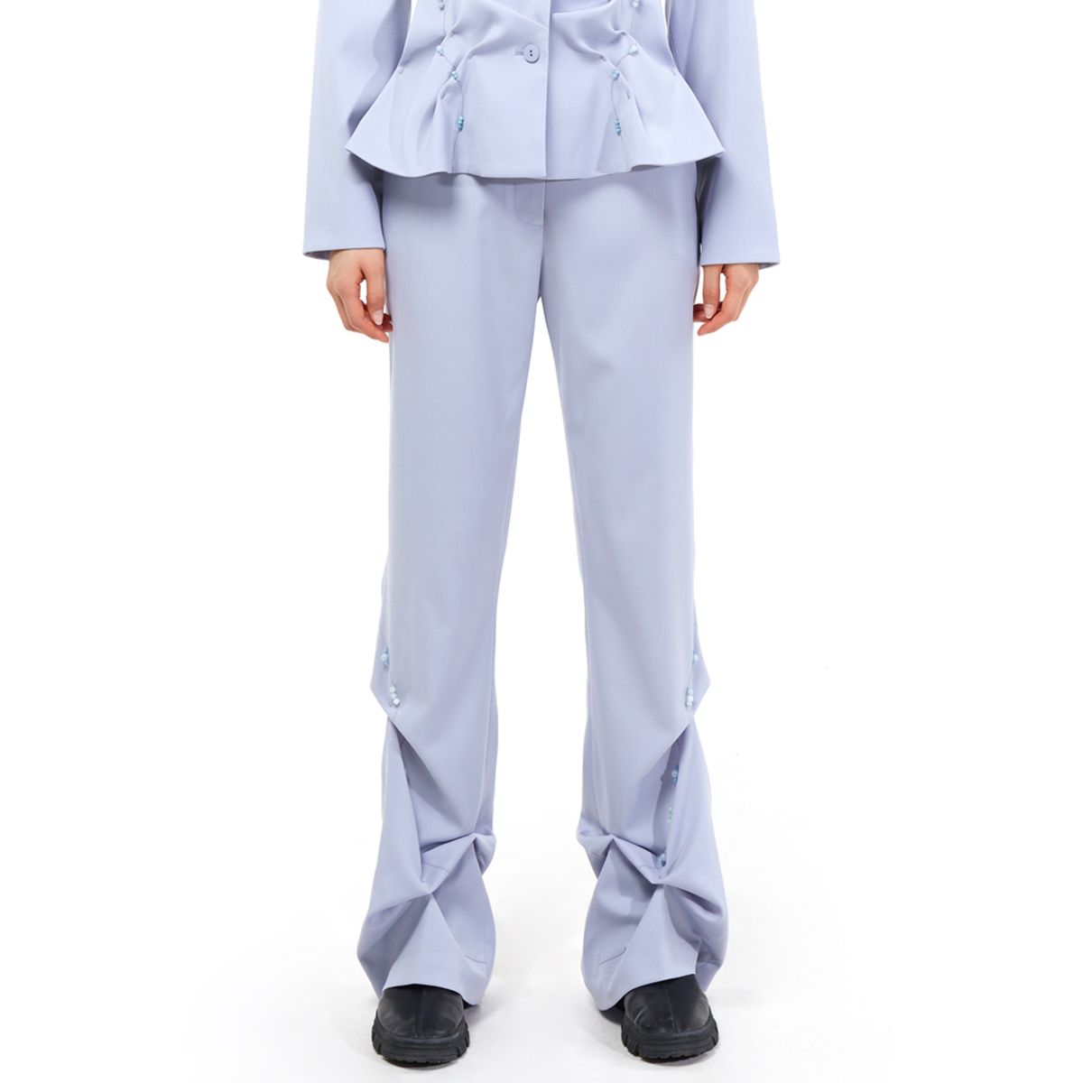 킴지수(KIMZISU) DOZI - Beaded Slim Trousers _ Sky Blue