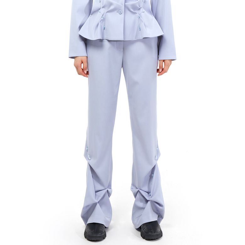 DOZI - Beaded Slim Trousers _ Sky Blue