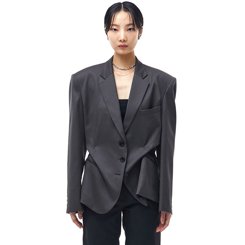 DOZI - Pinched Oversize Tailored Jacket _ Dark Grey