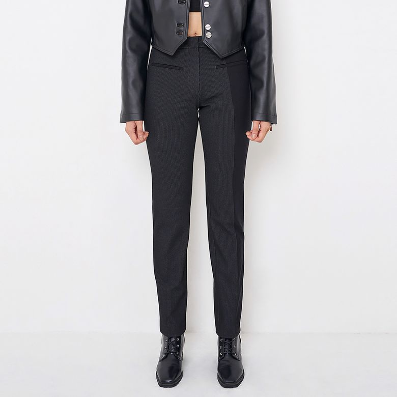 Color Block Trousers _ Black