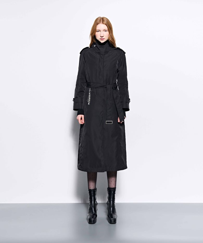 Throat Latch Trench Coat _ Black