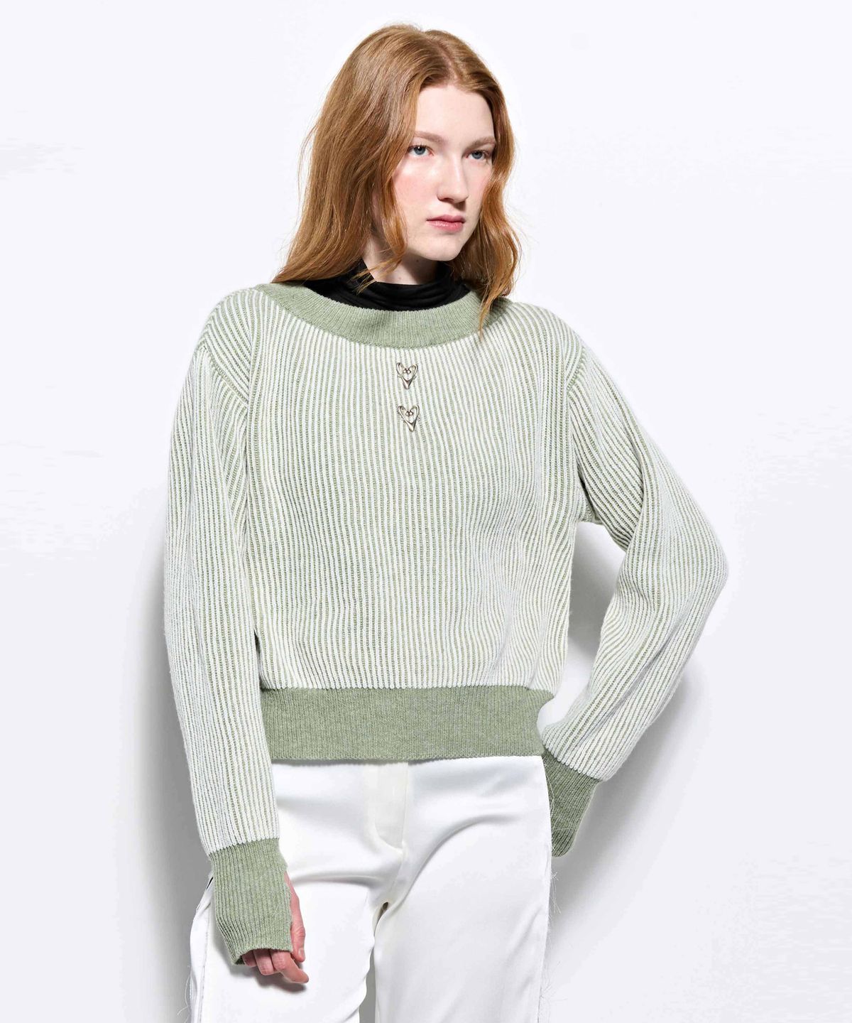 킴지수(KIMZISU) Melange Rib Knit Top _ Ivory
