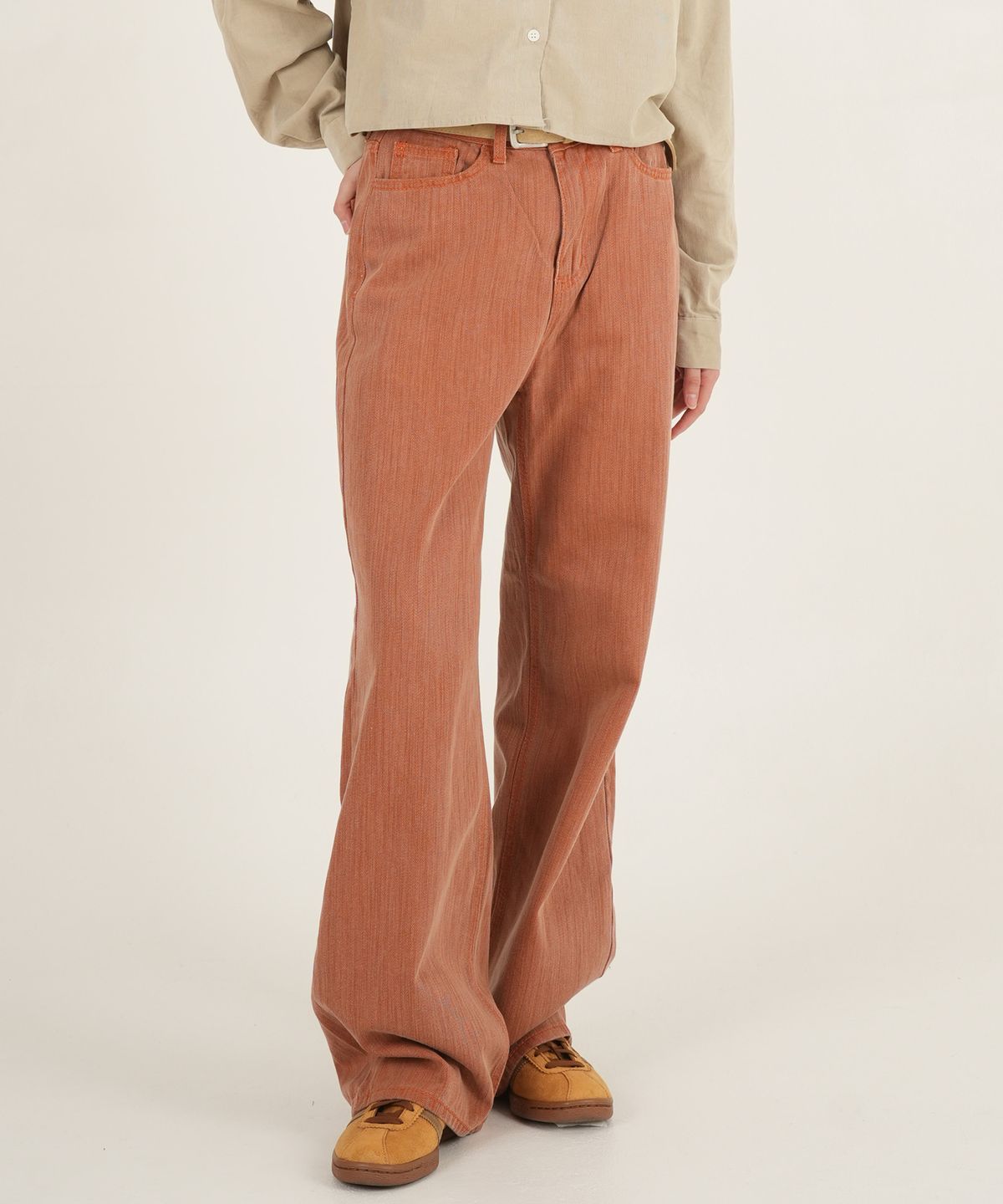 에이본(THE-ABON) 바이오 피그먼트 워싱 스트레이트 데님 오렌지