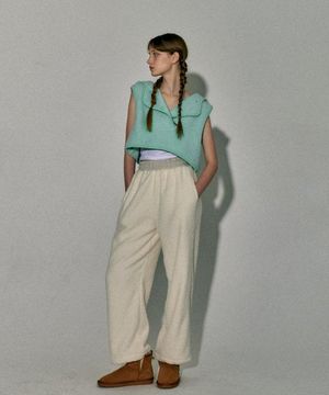 COLORING FLEECE PANTS_IVORY