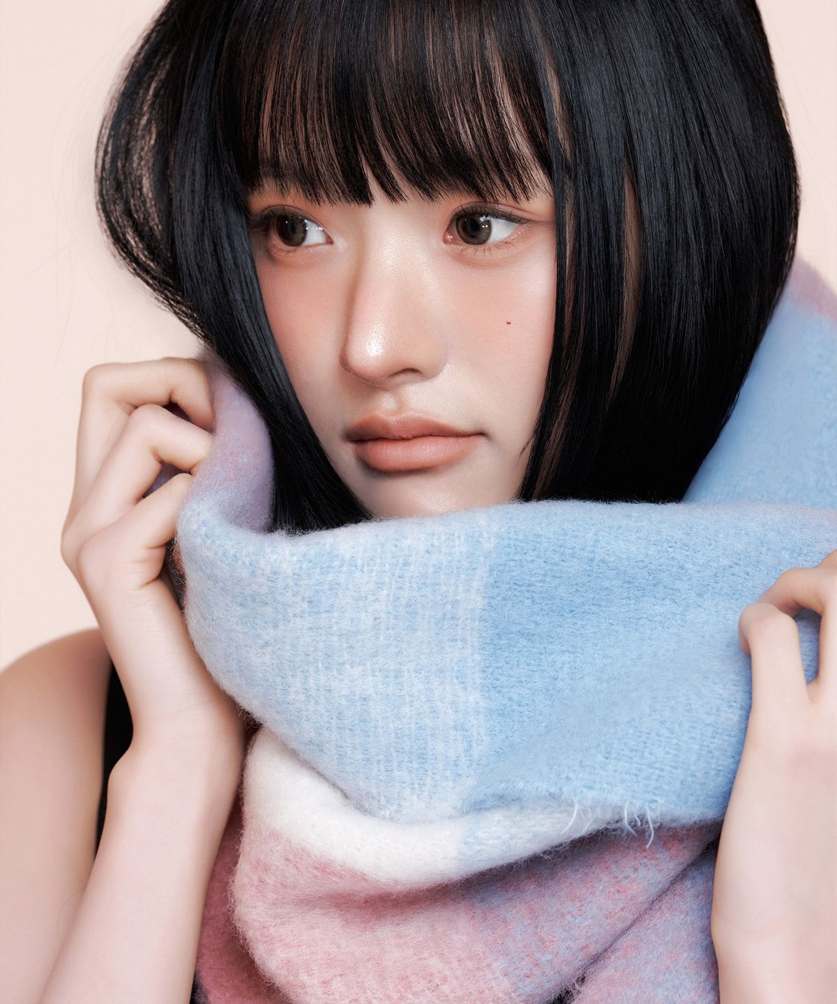리끌로우(RECLOW) RC SNOW CHECK 머플러 PINK